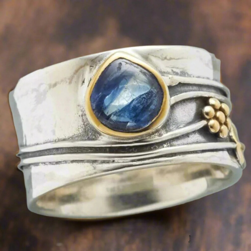 Bague avec Accent en Argent et Or