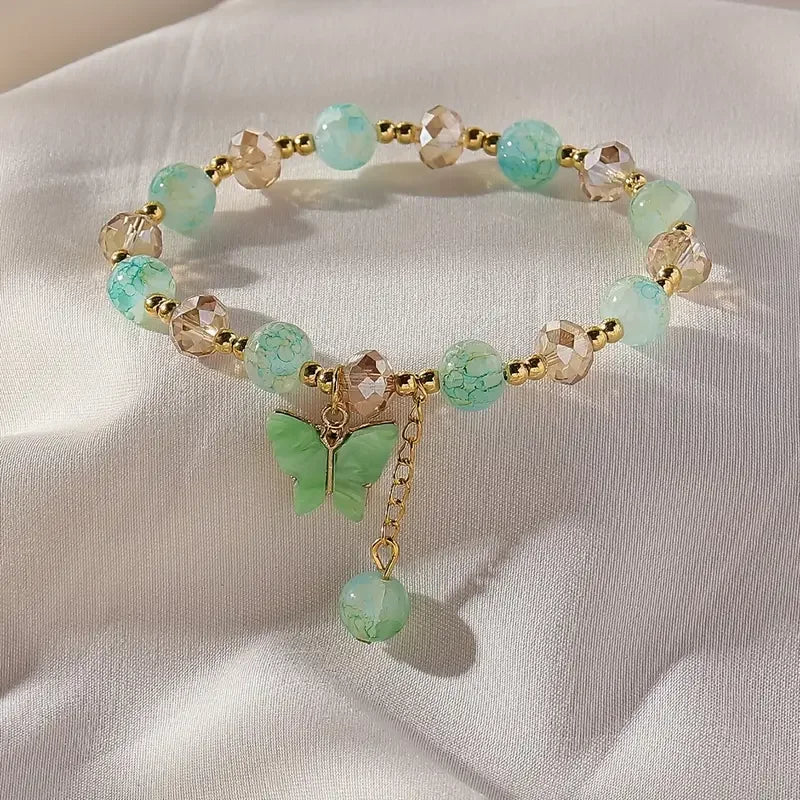 Bracelet Élastique En Perles Papillon Magnifique