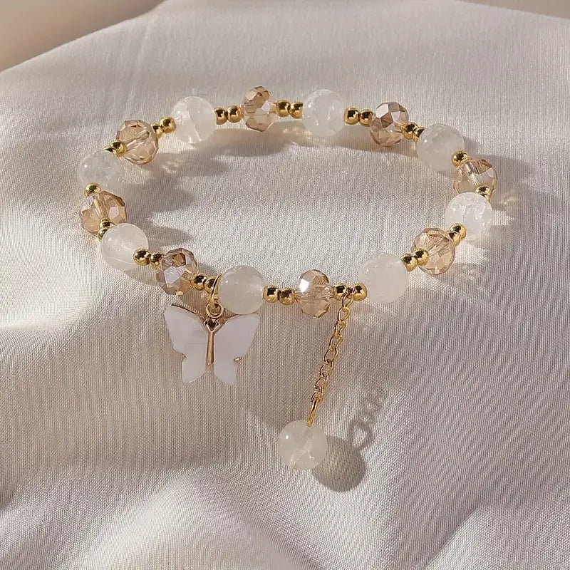 Bracelet Élastique En Perles Papillon Magnifique
