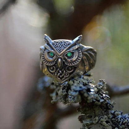 Bague Hibou Émeraude