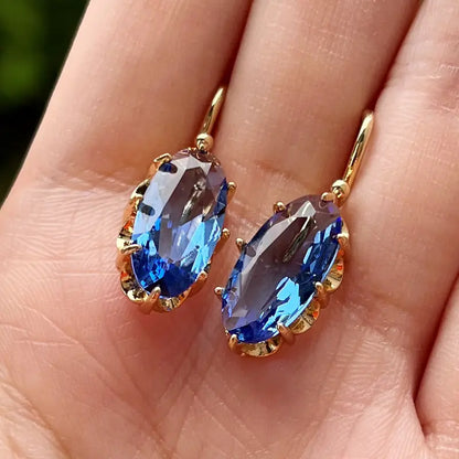 Boucles d'oreilles en or et saphir