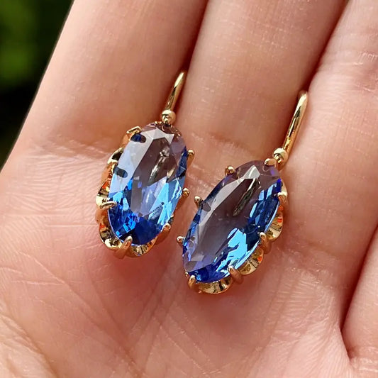 Boucles d'oreilles en or et saphir