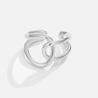 Bague Ouverte Entrelacée en Argent