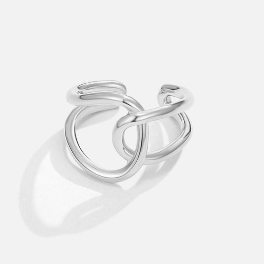 Bague Ouverte Entrelacée en Argent