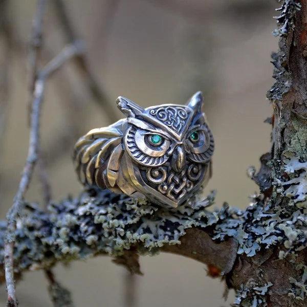 Bague Hibou Émeraude