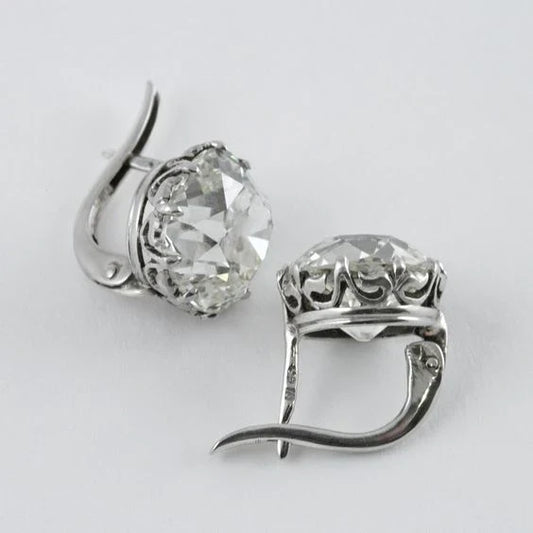 Boucles d'oreilles en argent avec zirconium vintage