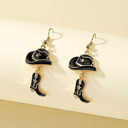 Boucles d'oreilles Pendantes Grace Western Noir
