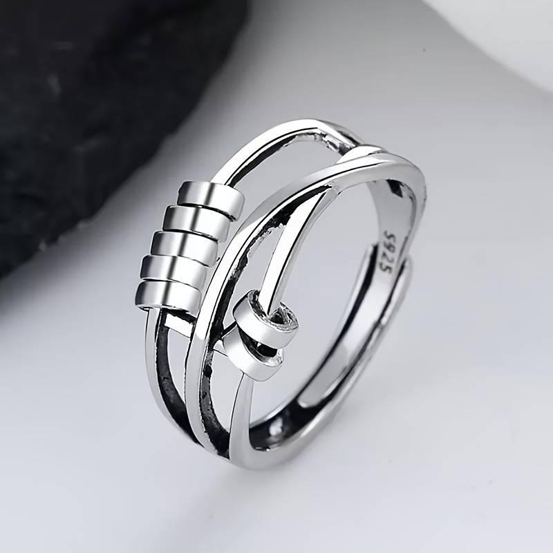 Bague Empilée Arbre en Argent Vintage