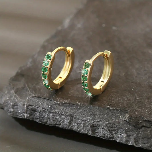 Boucles d'Oreilles Créoles en Or et Émeraudes