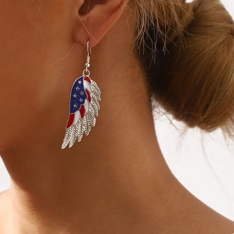 Boucles d'oreilles pendantes des Ailes de la Liberté Éternelle