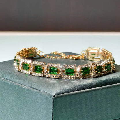 Bracelet Déclaration Vert Émeraude