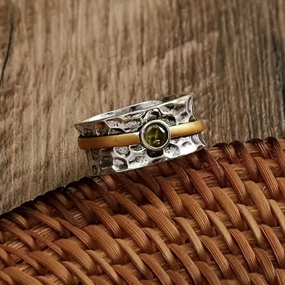 Bague Rustique en Argent et Or