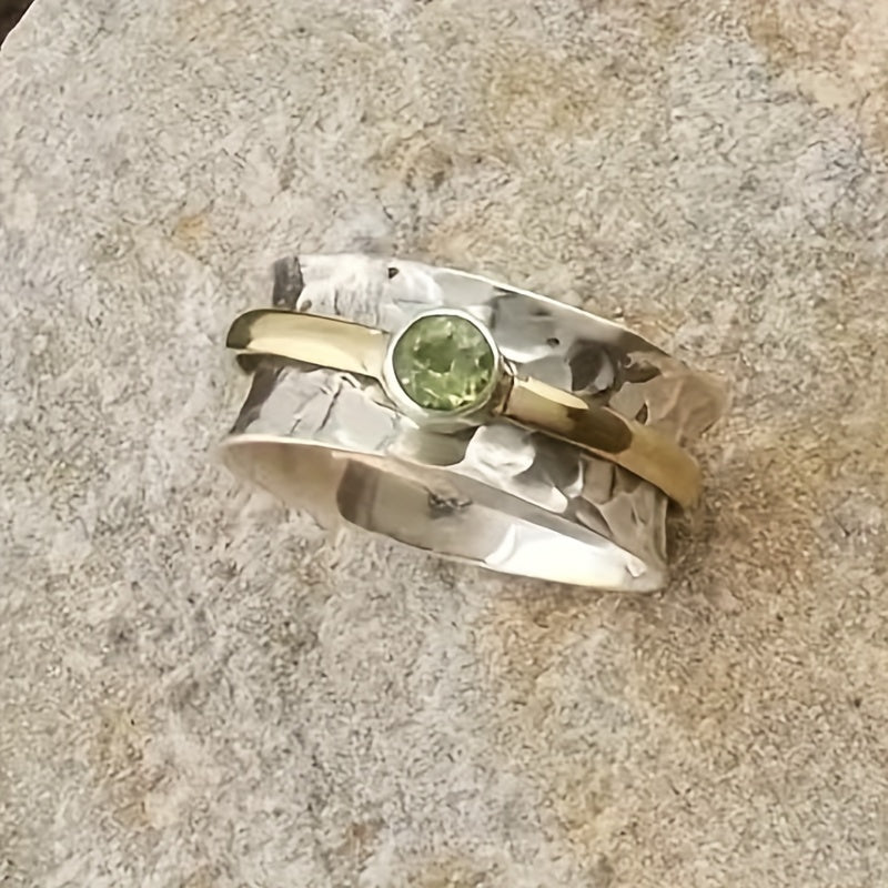 Bague Rustique en Argent et Or