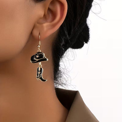 Boucles d'oreilles Pendantes Grace Western Noir