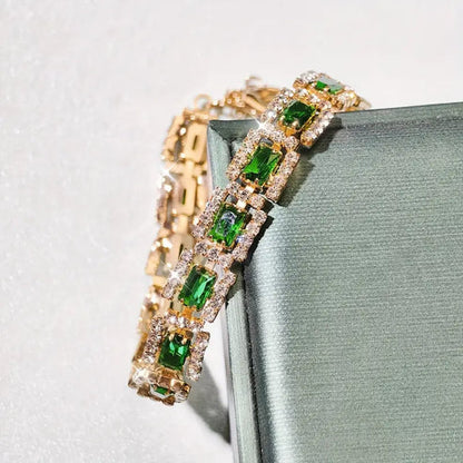 Bracelet Déclaration Vert Émeraude