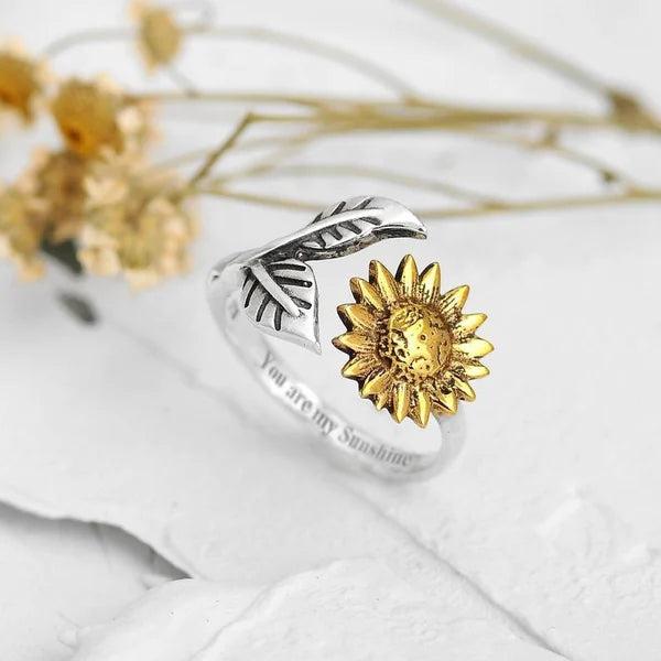 Bague Ajustable en Or Tournesol