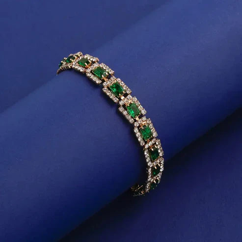Bracelet Déclaration Vert Émeraude