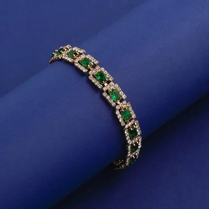 Bracelet Déclaration Vert Émeraude