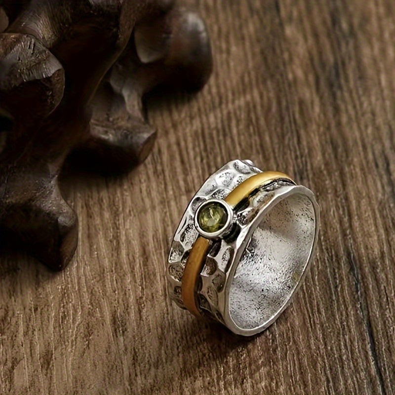 Bague Rustique en Argent et Or