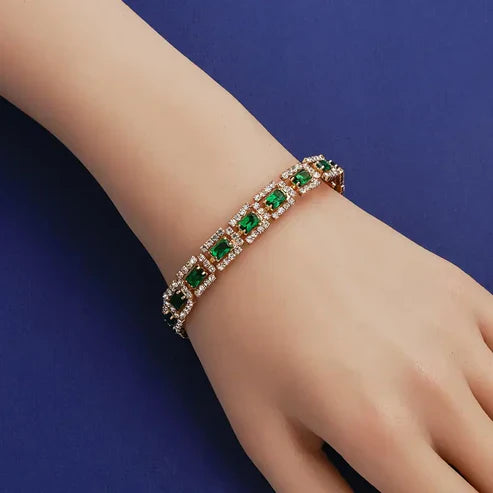 Bracelet Déclaration Vert Émeraude