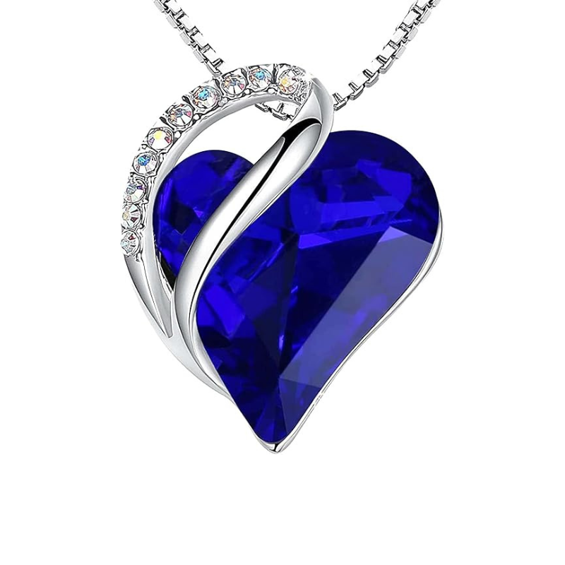 Collier Cœur en Saphir Argenté
