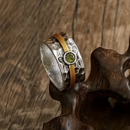 Bague Rustique en Argent et Or