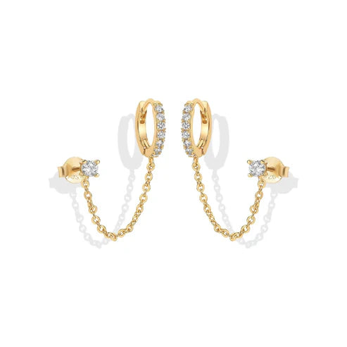 Boucles d'oreilles Adella en chaîne