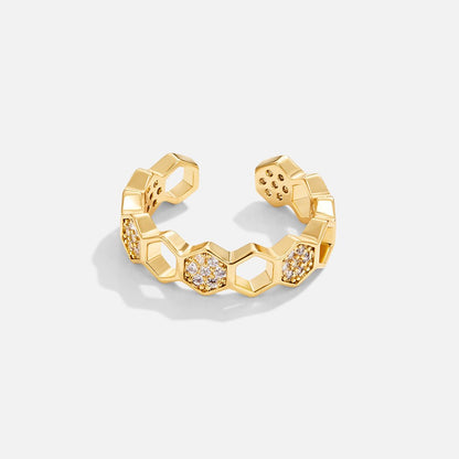 Bague ouverte géométrique en or
