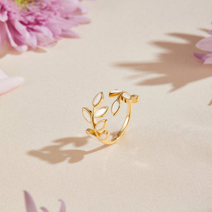 Bague Motif Feuille d'Or