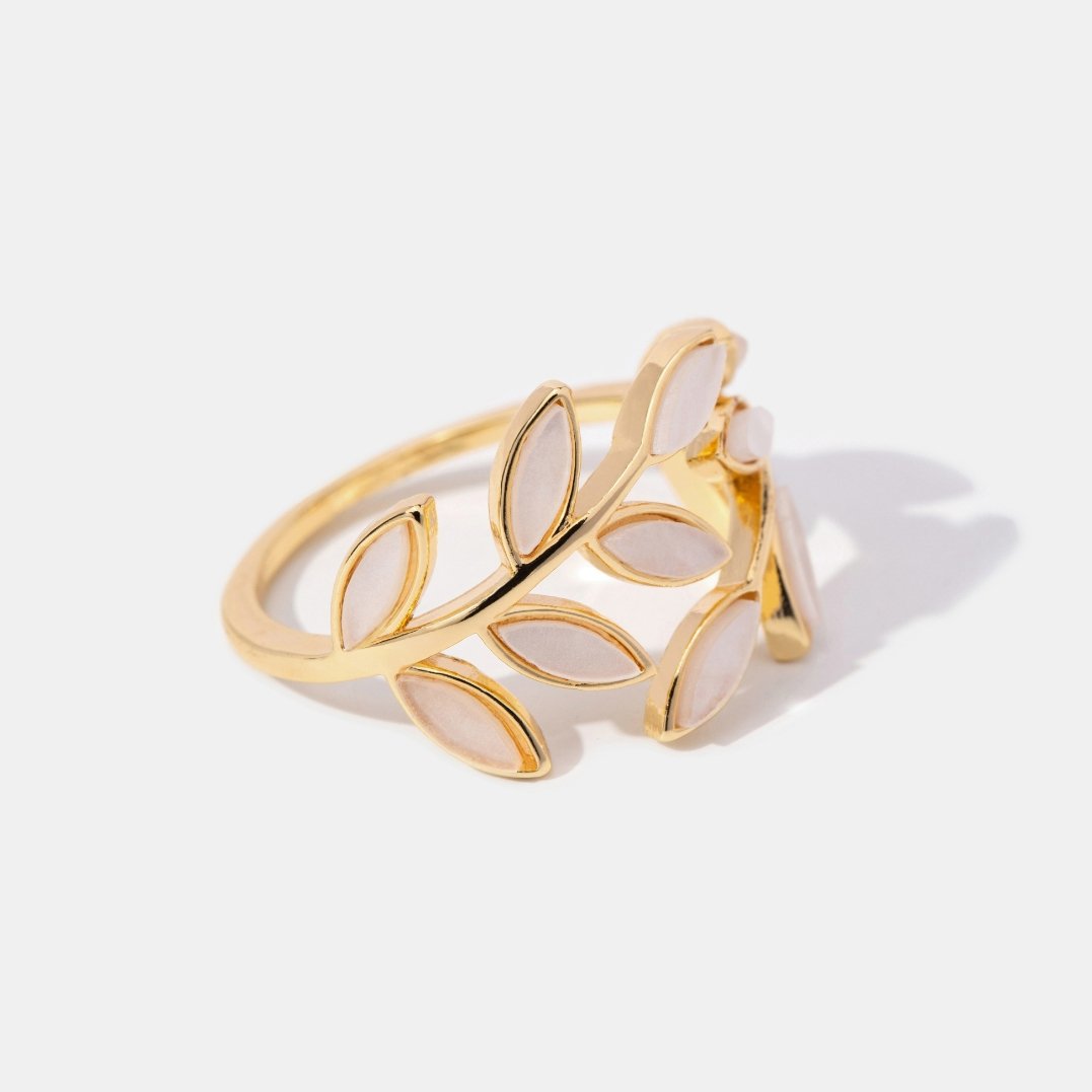 Bague Motif Feuille d'Or
