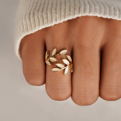 Bague Motif Feuille d'Or