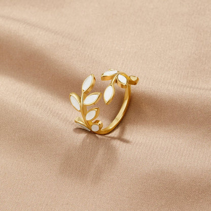 Bague Motif Feuille d'Or