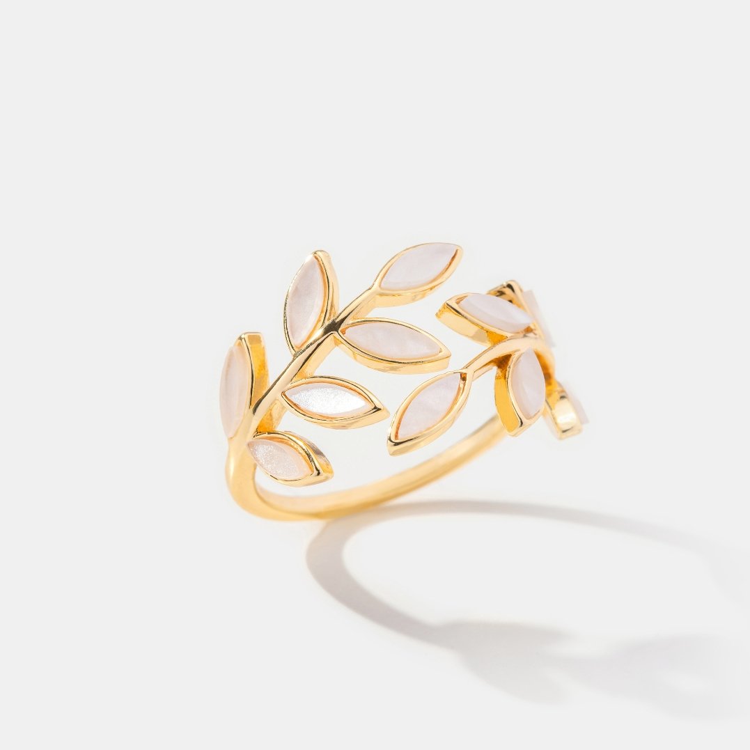 Bague Motif Feuille d'Or