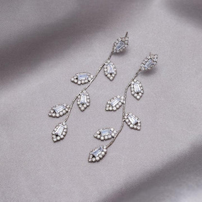 Boucles d'oreilles pendentif en zirconium en or et argent