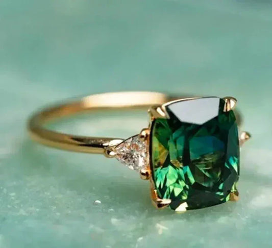 Offre 1+1 : Bracelet Fiora Emmeranthe + Bague en zirconia verte en or