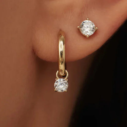 Boucles d'oreilles créoles en pierre Larmes de Lune