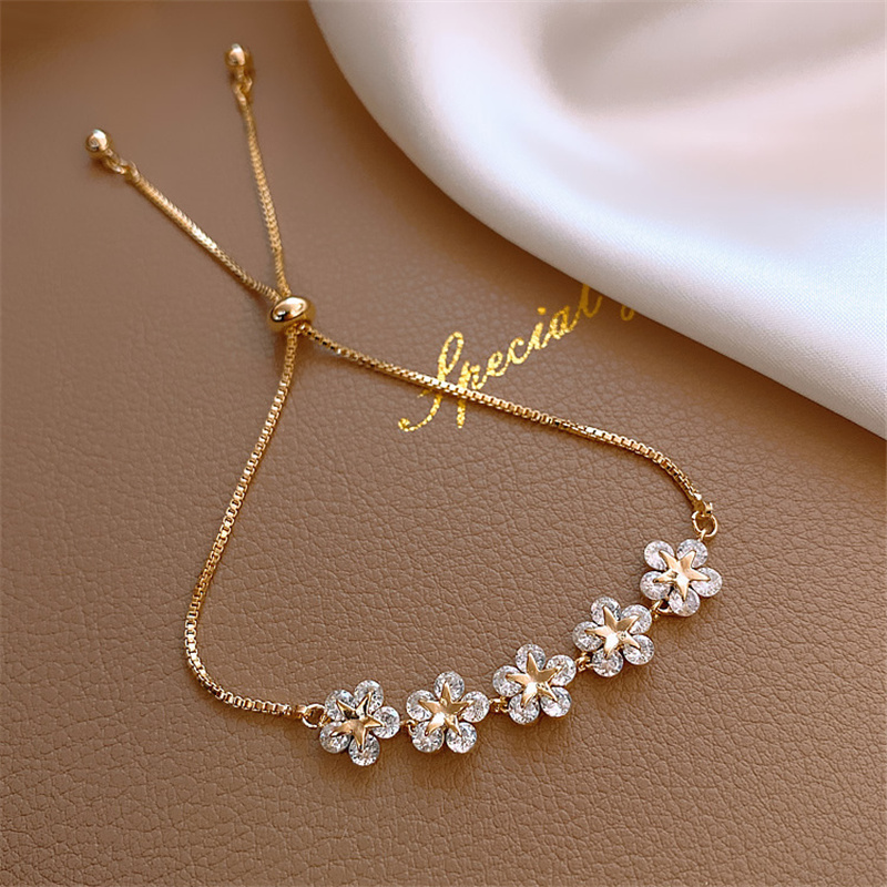 Bracelet Cristal Marguerite en Or