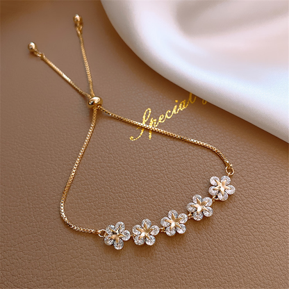 Bracelet Cristal Marguerite en Or