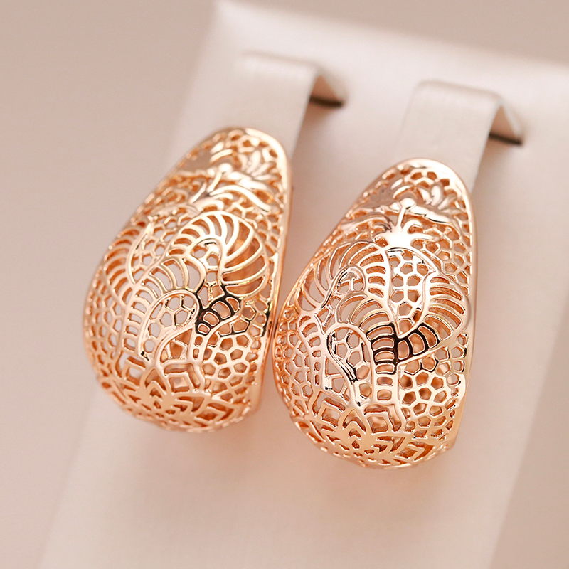 Boucles d'oreilles en or creux de luxe