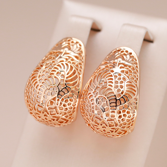 Boucles d'oreilles en or creux de luxe