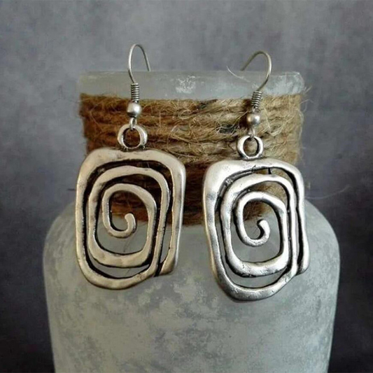 Boucles d'Oreilles Spirale Boho en Argent