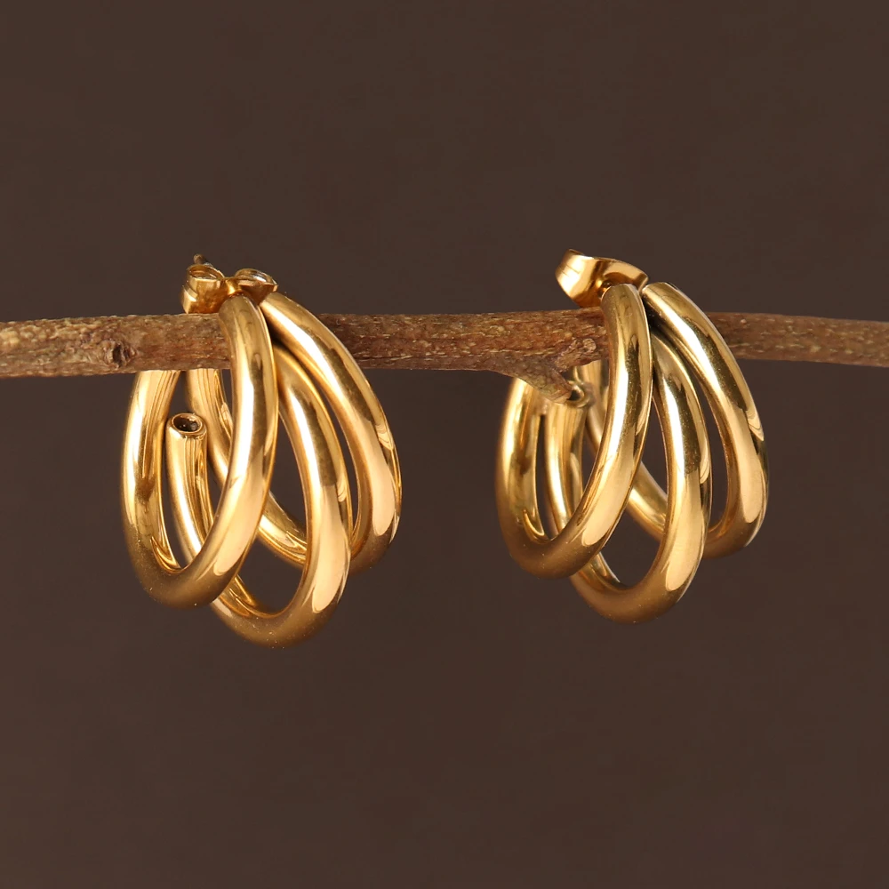 Boucles d'oreilles Vintage Cercle Doré