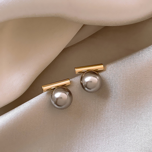 Boucles d'oreilles Perles en Barres d'Or
