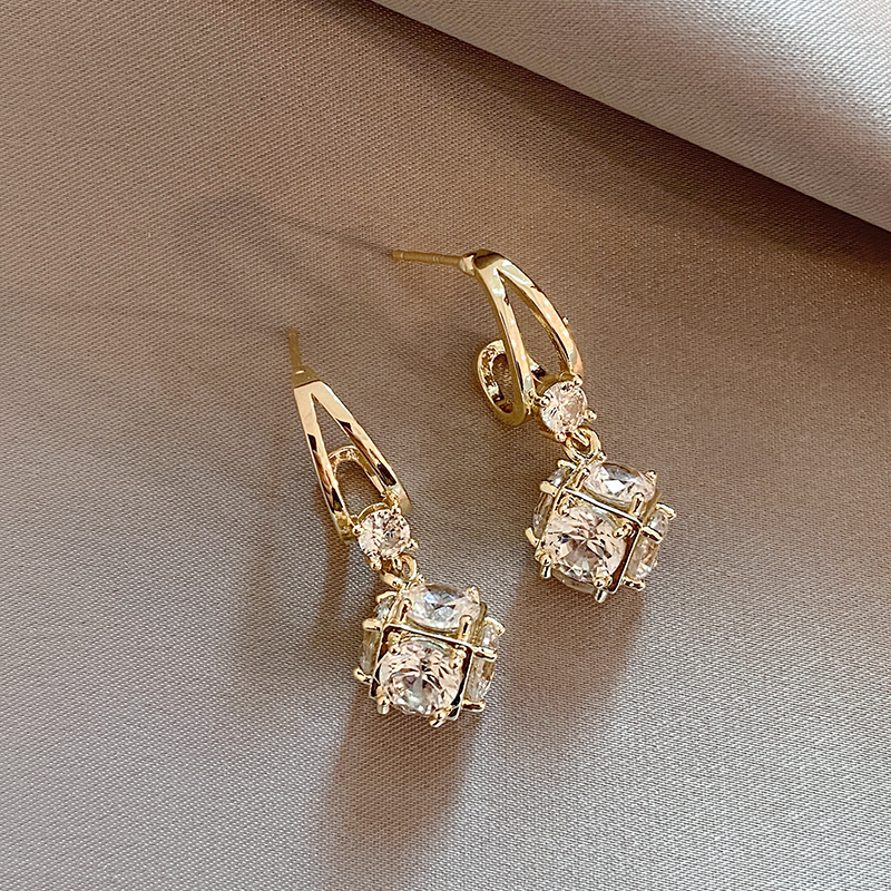 Boucles d'oreilles en Zircon Cubique Élégantes en Or