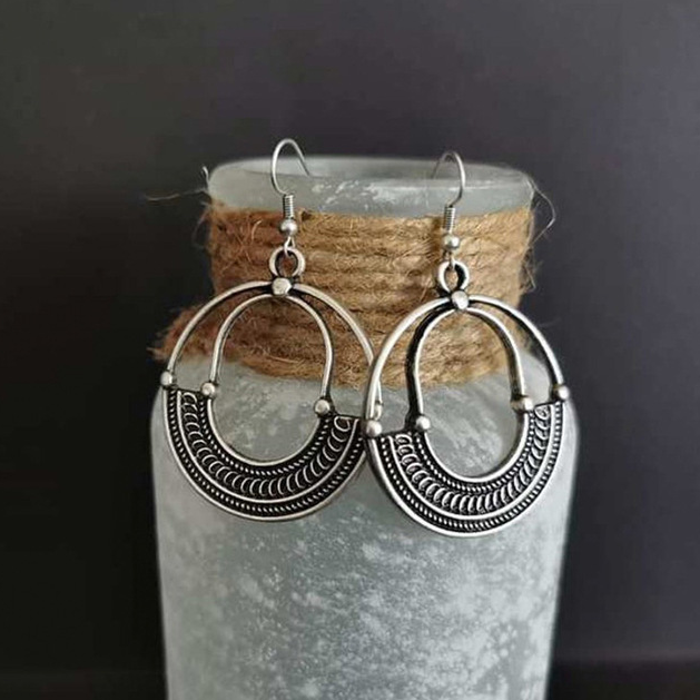 Boucles d'oreilles Ethno en Argent Vintage
