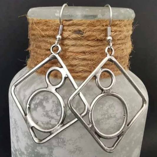 Boucles d'oreilles en argent creux vintage