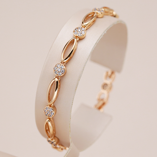 Bracelet en zirconia plaqué or élégant