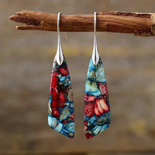 Boucles d'oreilles vintage avec des pierres colorées