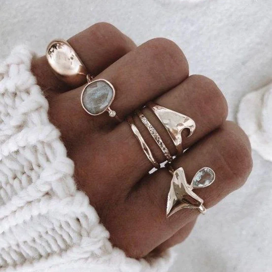 Pack de Bagues en Argent Vintage