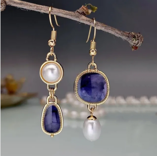 Boucles d'oreilles en perles vintage Blaustein
